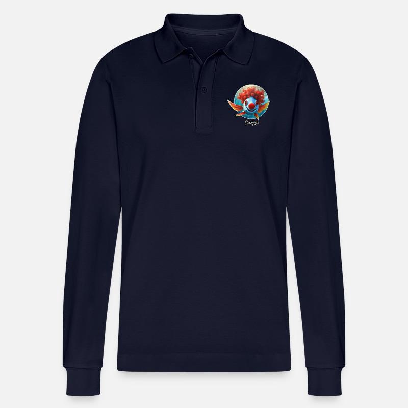 Pun ambiguous german expression - Clownfisch - Stanley/Stella Organic Unisex Long-Sleeved Polo Shirt Prepster - navy