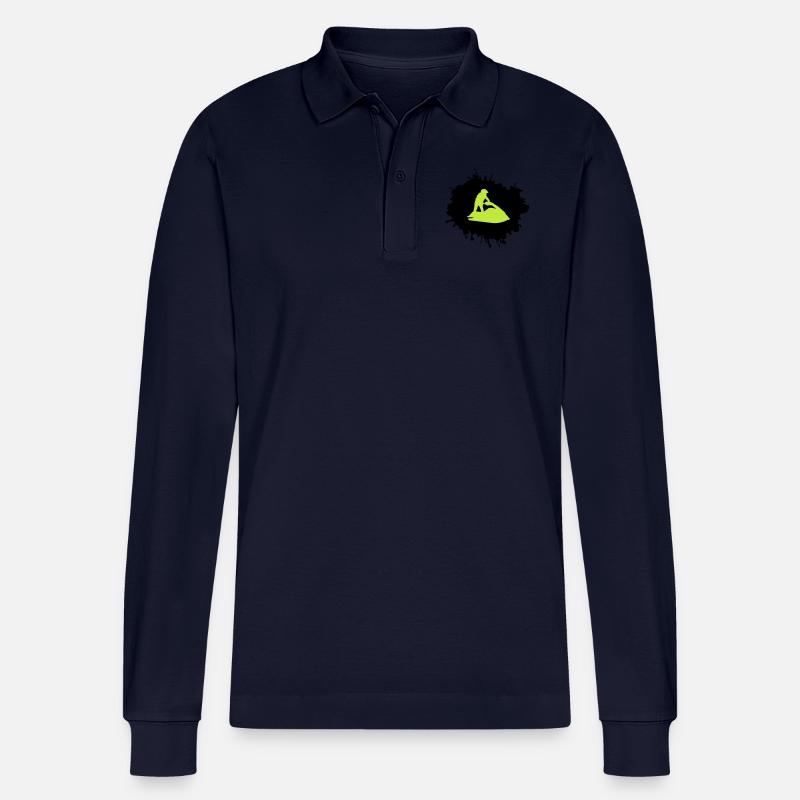 jet ski klecks - Stanley/Stella Unisex Bio-Langarm-Poloshirt Prepster - Navy