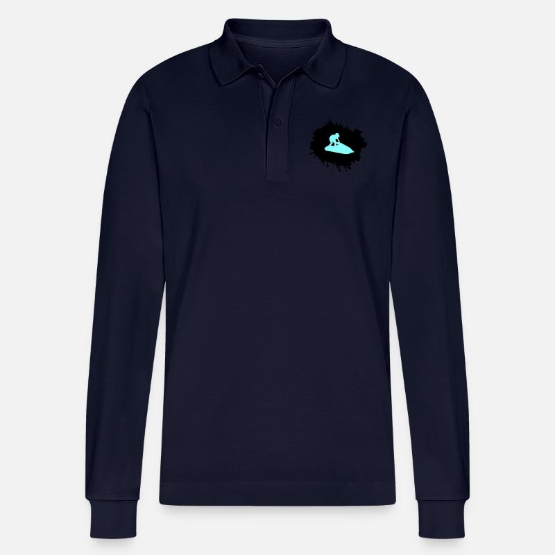 jet ski klecks - Stanley/Stella Unisex Bio-Langarm-Poloshirt Prepster - Navy