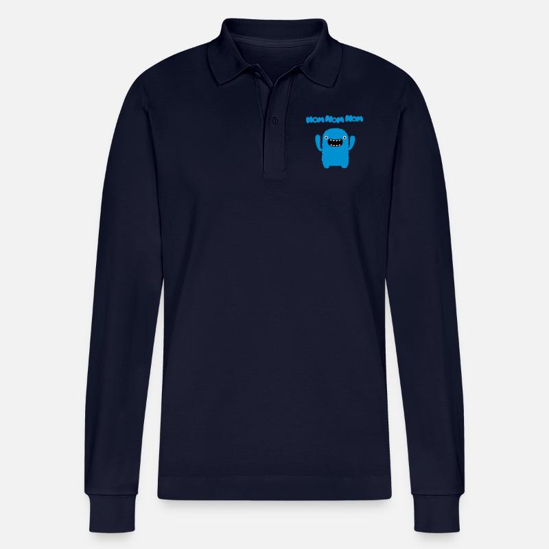 Om nom nom nom - Stanley/Stella Unisex Bio-Langarm-Poloshirt Prepster - Navy