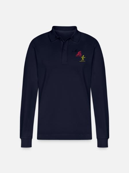 triatlon - Stanley/Stella Organic Unisex Long-Sleeved Polo Shirt Prepster - navy