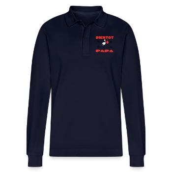 SOON TO BE A DAD - Stanley/Stella Organic Unisex Long-Sleeved Polo Shirt Prepster - navy - Front - Anna (173cm)