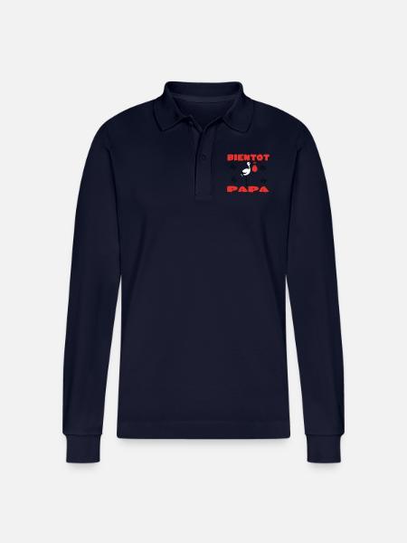 BIENTOT PAPA - Polo à manches longues bio PREPSTER Stanley/Stella Unisexe - bleu marine