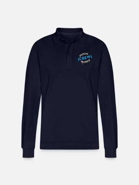 Official Crew Member Stamp - Stanley/Stella Organic Unisex Long-Sleeved Polo Shirt Prepster - navy