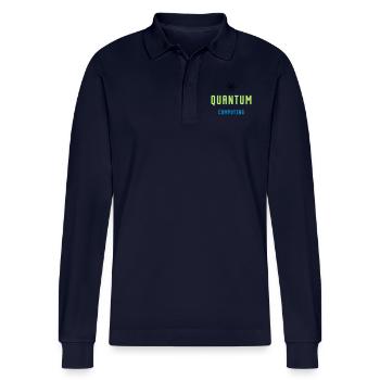 QUANTUM COMPUTING - qBIT - Stanley/Stella Organic Unisex Long-Sleeved Polo Shirt Prepster - navy - Front - Anna (173cm)
