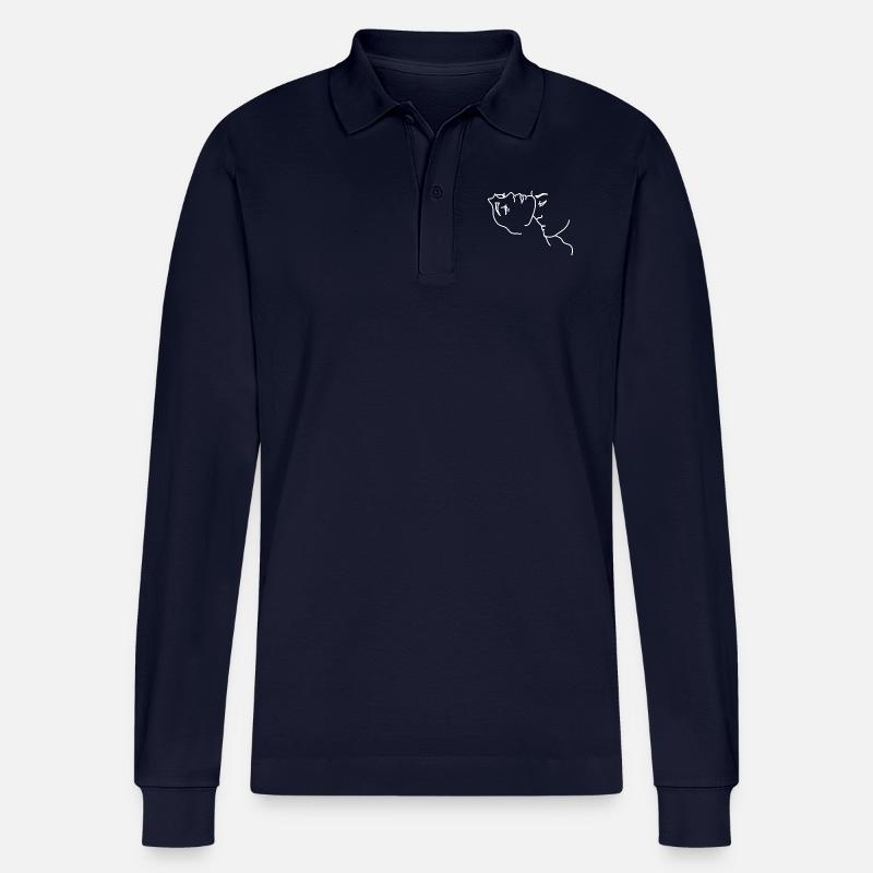 Kuss Hals Liebe - Stanley/Stella Unisex Bio-Langarm-Poloshirt Prepster - Navy