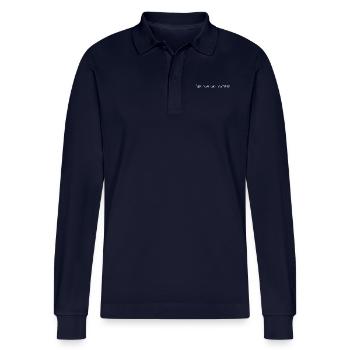 Are you on Tinder? - Stanley/Stella Organic Unisex Long-Sleeved Polo Shirt Prepster - navy - Front - Anna (173cm)