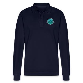 RadBeats - Stanley/Stella Organic Unisex Long-Sleeved Polo Shirt Prepster - navy - Front - Anna (173cm)