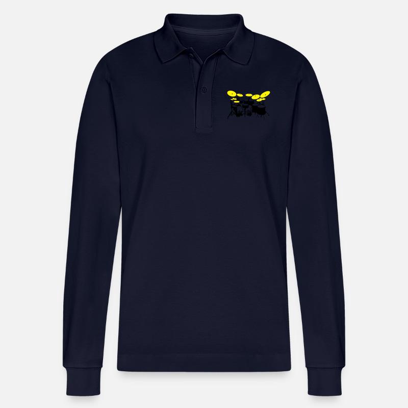 große Trommel-Kit - Stanley/Stella Unisex Bio-Langarm-Poloshirt Prepster - Navy