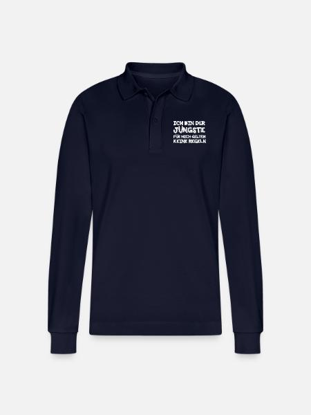 Ich bin der Jüngste - Stanley/Stella Unisex Bio-Langarm-Poloshirt Prepster - Navy