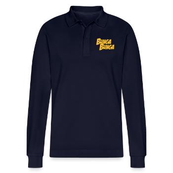 BungaBunga - Stanley/Stella Unisex Bio-Langarm-Poloshirt Prepster - Navy - Vorne - Anna (173cm)