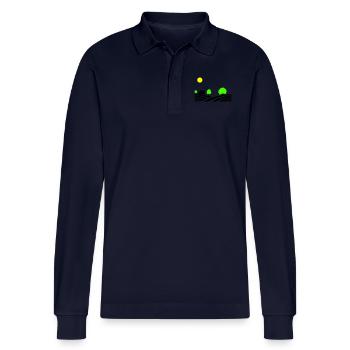 farm - Stanley/Stella Organic Unisex Long-Sleeved Polo Shirt Prepster - navy - Front - Anna (173cm)