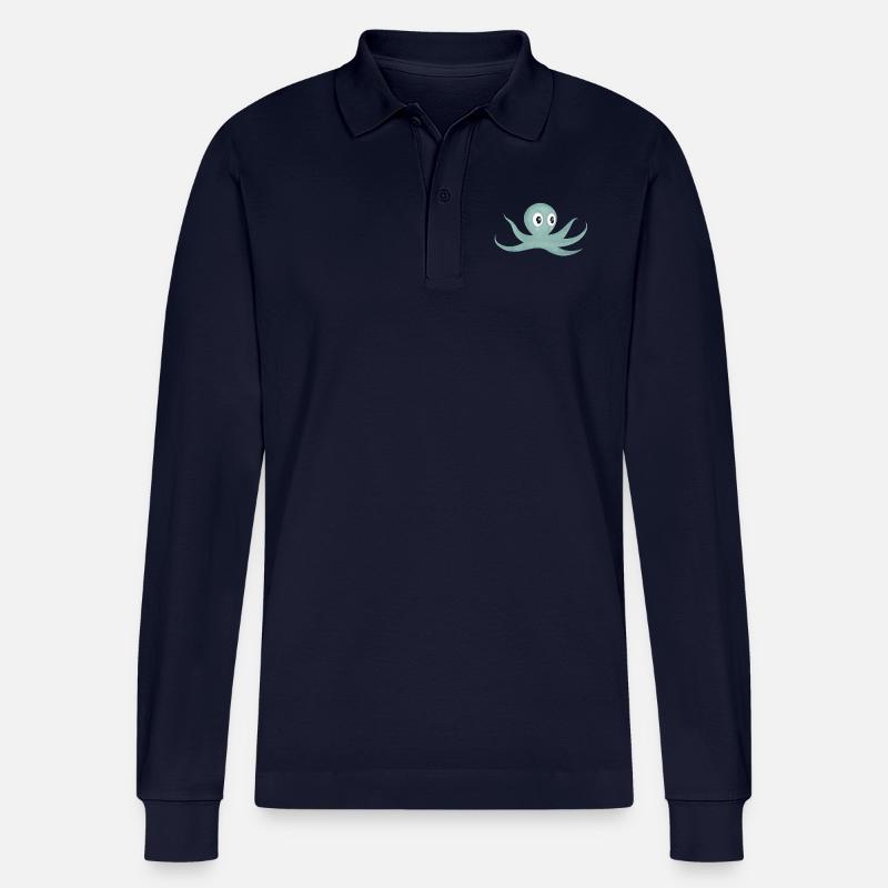 Krake - Stanley/Stella Unisex Bio-Langarm-Poloshirt Prepster - Navy