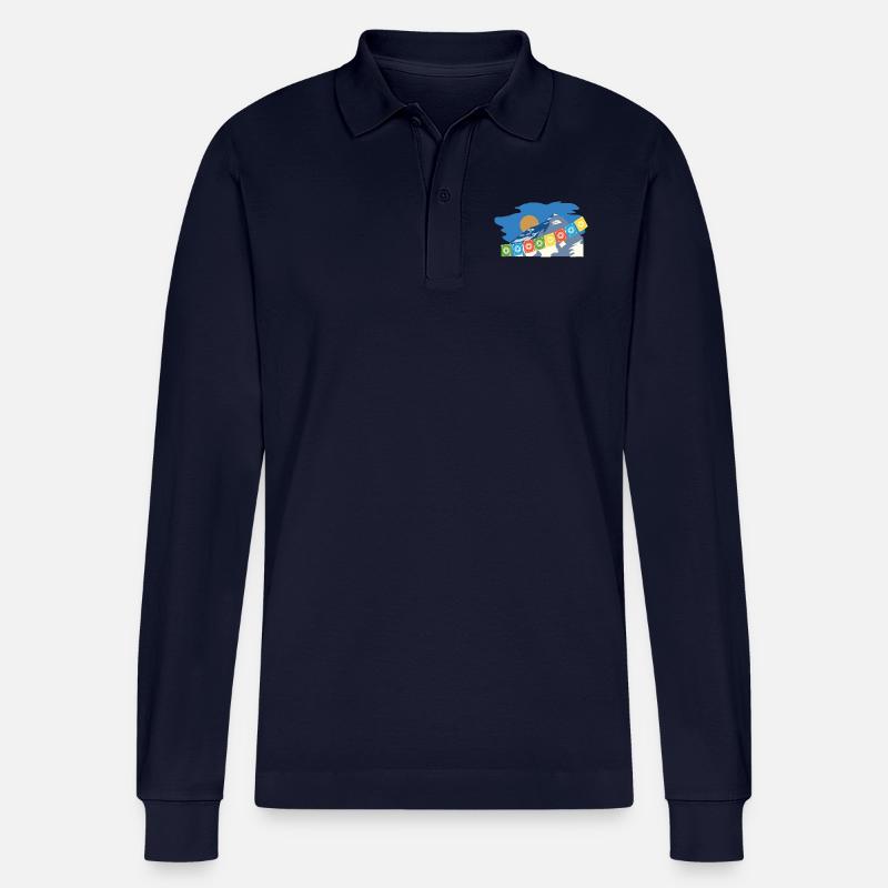 Himalayan Mountain - Stanley/Stella Unisex Bio-Langarm-Poloshirt Prepster - Navy