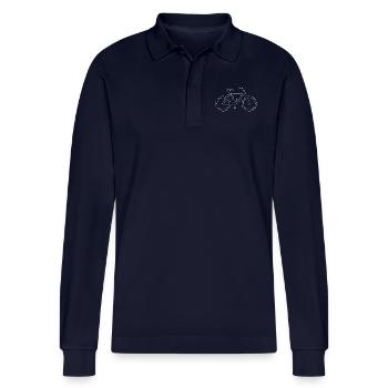 Fahrrad - Stanley/Stella Unisex Bio-Langarm-Poloshirt Prepster - Navy - Vorne - Anna (173cm)