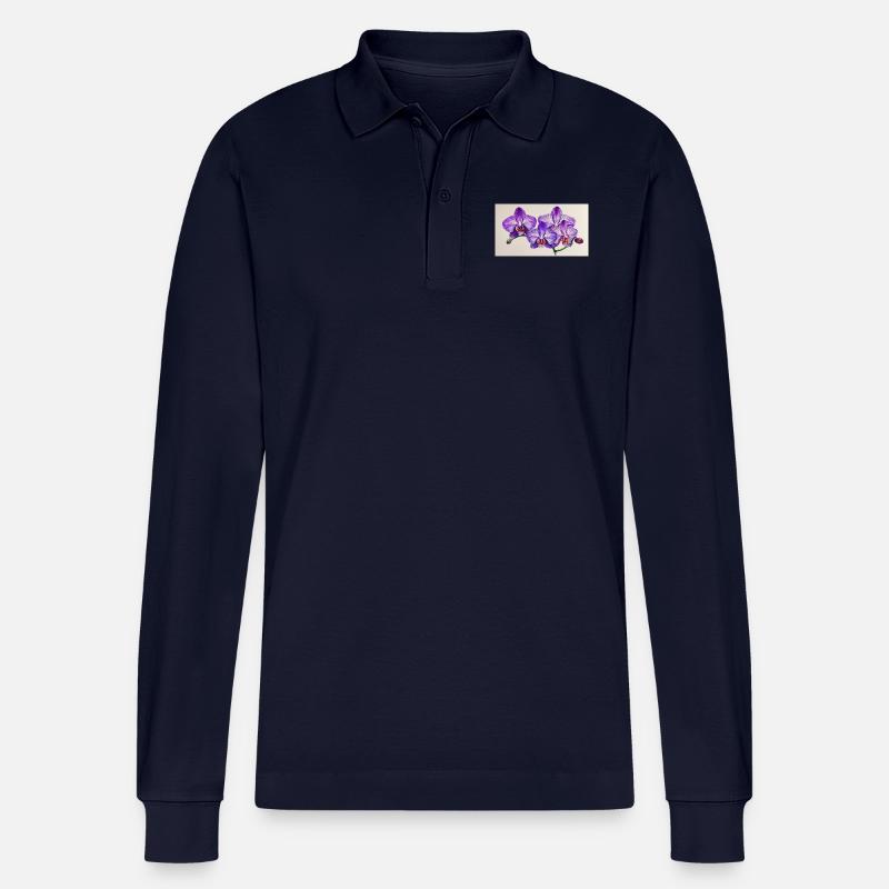 Flieder Orkedea - Stanley/Stella Unisex Bio-Langarm-Poloshirt Prepster - Navy