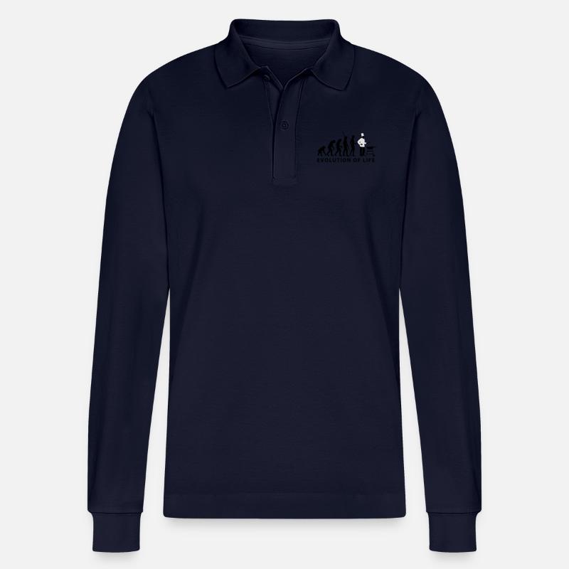 evolution_grill_e_2c - Polo à manches longues bio PREPSTER Stanley/Stella Unisexe - bleu marine