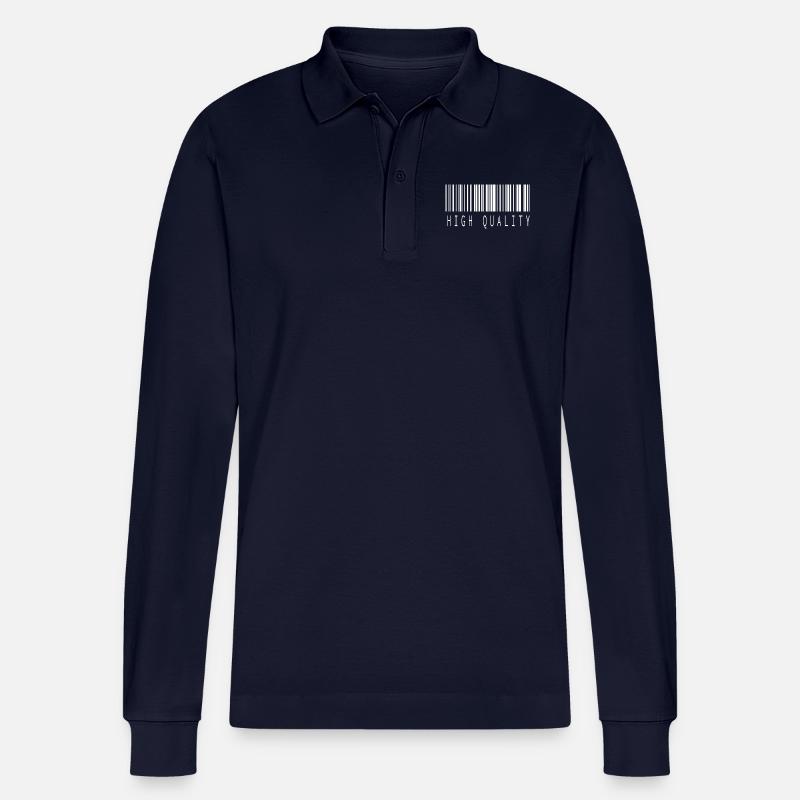 HIGH QUALITY BARCODE WHITE - Stanley/Stella Unisex Bio-Langarm-Poloshirt Prepster - Navy