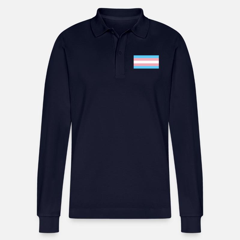 Trans drapeau Design - Polo à manches longues bio PREPSTER Stanley/Stella Unisexe - bleu marine