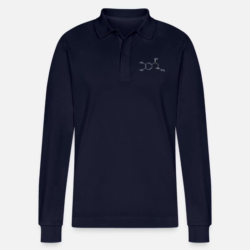 Adrenalin Strukturformel - Stanley/Stella Unisex Bio-Langarm-Poloshirt Prepster - Navy