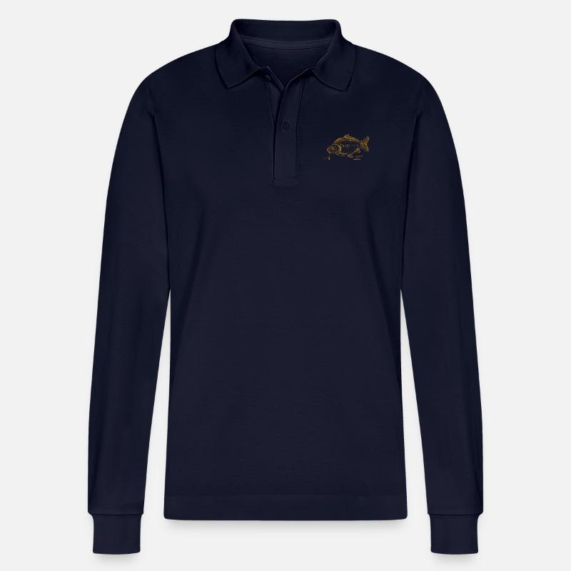 carp and release - Stanley/Stella Unisex Bio-Langarm-Poloshirt Prepster - Navy