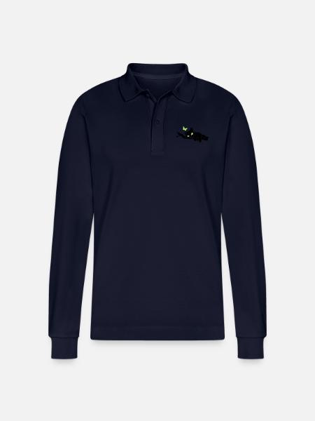 Panther auf Ast - Stanley/Stella Unisex Bio-Langarm-Poloshirt Prepster - Navy