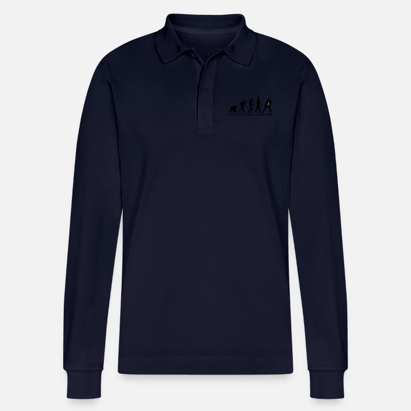 evolution_metal_fan_headbanger_112015_a_ - Stanley/Stella Unisex Bio-Langarm-Poloshirt Prepster - Navy