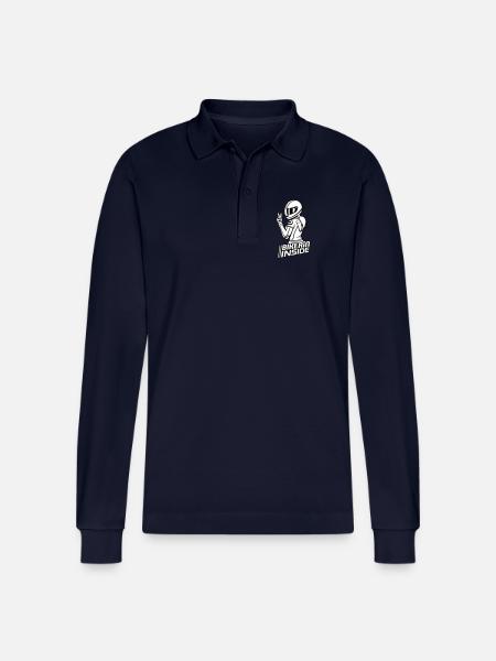 Bikerin inside (Farben änderbar) - Stanley/Stella Unisex Bio-Langarm-Poloshirt Prepster - Navy