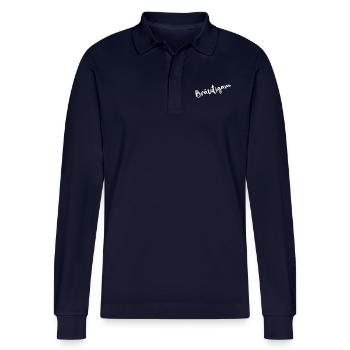 groom - Stanley/Stella Organic Unisex Long-Sleeved Polo Shirt Prepster - navy - Front - Anna (173cm)