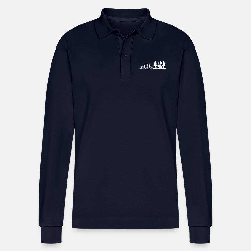 EVOLUTION OF CAMPING - Stanley/Stella Unisex Bio-Langarm-Poloshirt Prepster - Navy