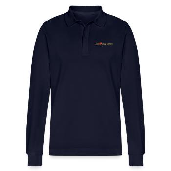 Ich liebe das Leben - Stanley/Stella Unisex Bio-Langarm-Poloshirt Prepster - Navy - Vorne - Anna (173cm)