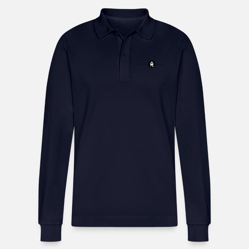 Grill Symbol Grilling Line - Stanley/Stella Organic Unisex Long-Sleeved Polo Shirt Prepster - navy