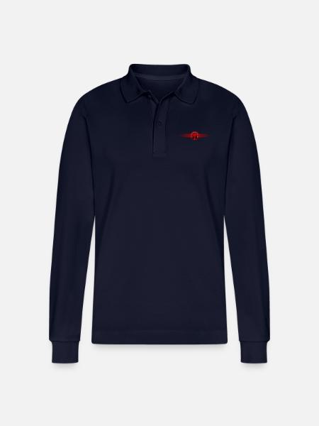 Headphones Music - Stanley/Stella Organic Unisex Long-Sleeved Polo Shirt Prepster - navy