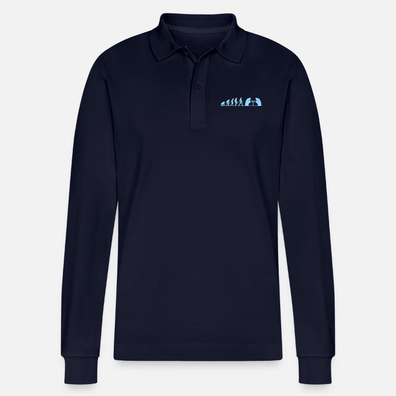 Evolution échec - Polo à manches longues bio PREPSTER Stanley/Stella Unisexe - bleu marine