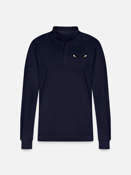 Dangerous evil eyes - Stanley/Stella Organic Unisex Long-Sleeved Polo Shirt Prepster - navy