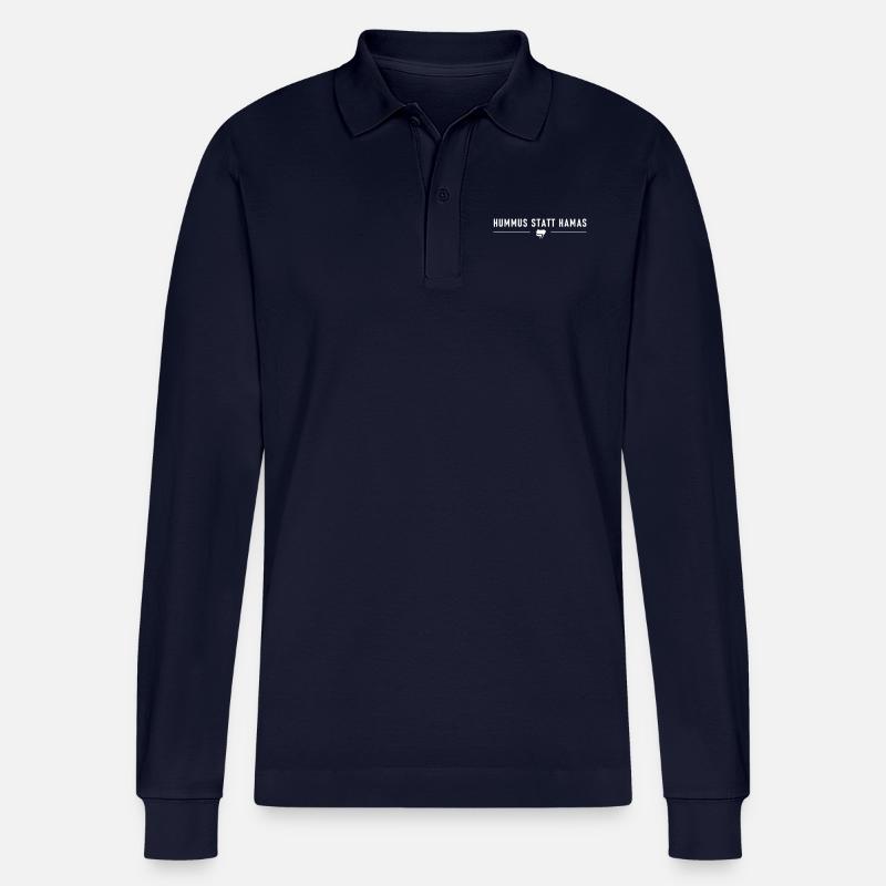 HUMMUS statt HAMA s - Stanley/Stella Unisex Bio-Langarm-Poloshirt Prepster - Navy