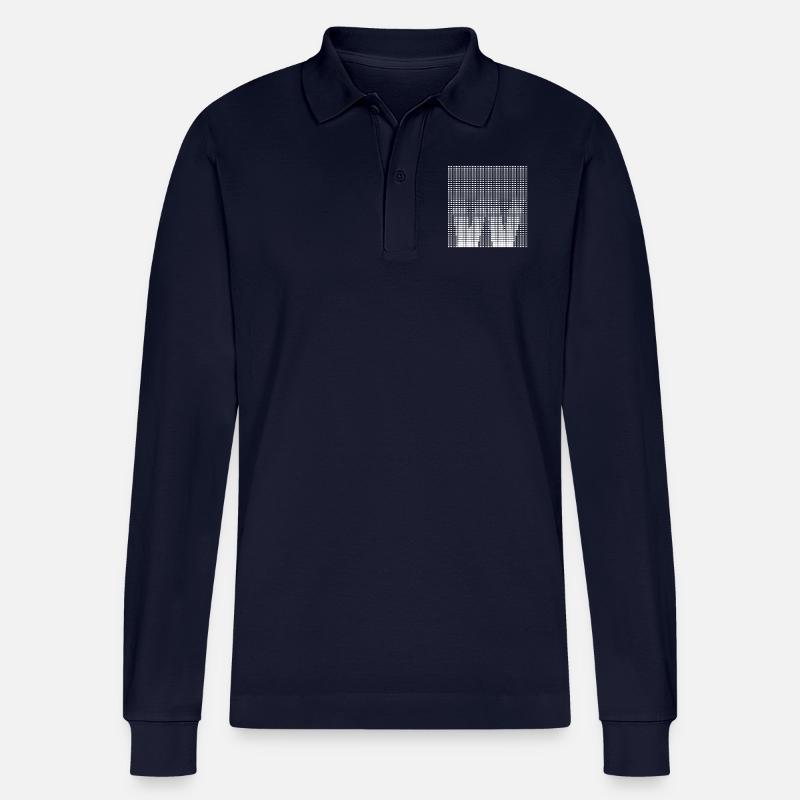 Buchstabe W - Stanley/Stella Unisex Bio-Langarm-Poloshirt Prepster - Navy