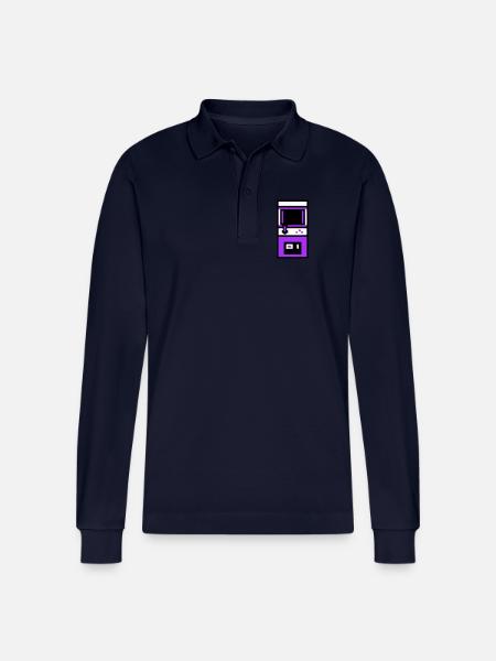 Nostalgic Arcade Automat Gamer - Stanley/Stella Organic Unisex Long-Sleeved Polo Shirt Prepster - navy