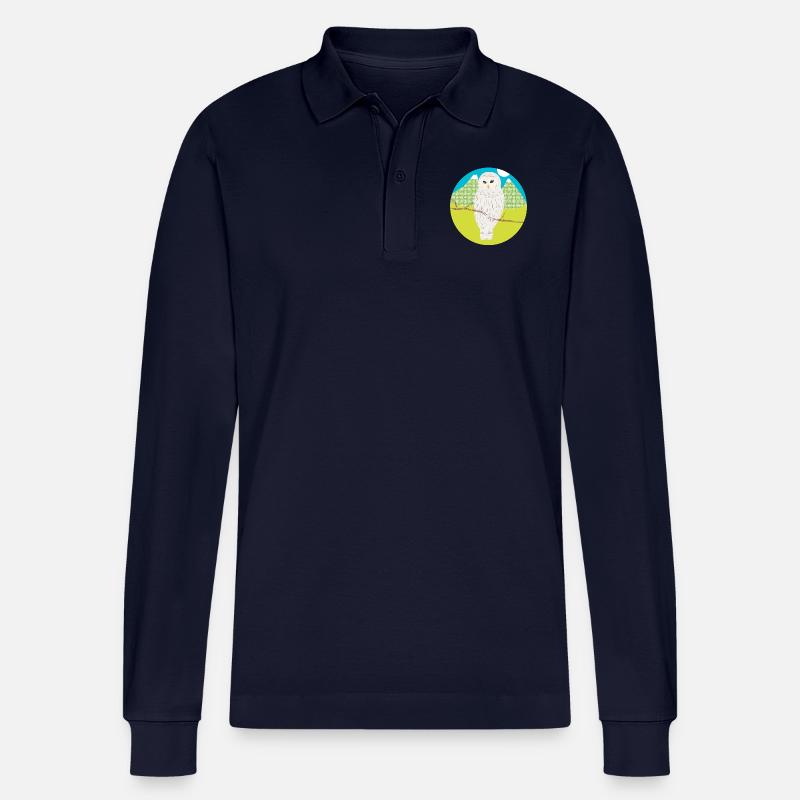 Weiße Eule - Stanley/Stella Unisex Bio-Langarm-Poloshirt Prepster - Navy