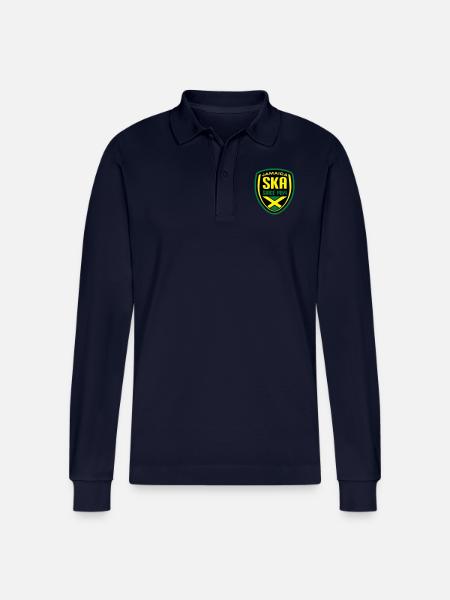 Ska Wappen_2 - Stanley/Stella Organic Unisex Long-Sleeved Polo Shirt Prepster - navy