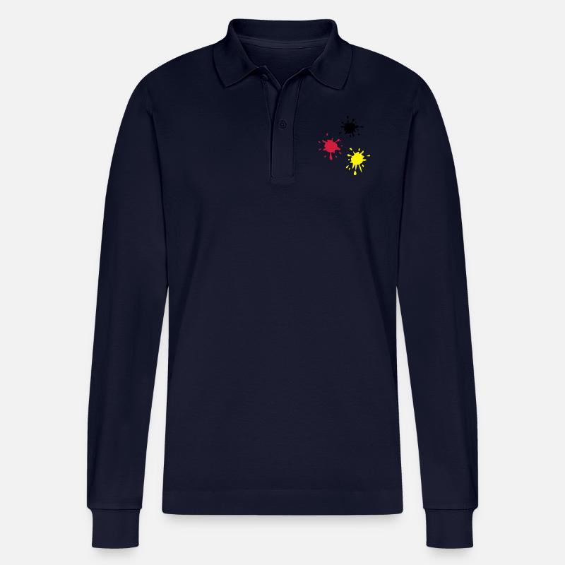 Kunst, Klecks, kunstklecks (super cheap!) - Stanley/Stella Unisex Bio-Langarm-Poloshirt Prepster - Navy