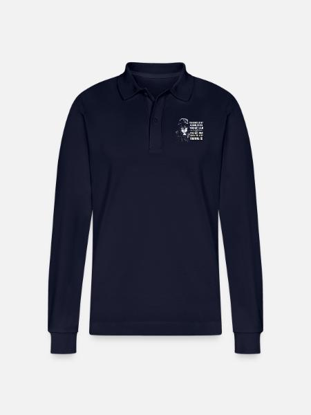 Motorrad Mann Geschenkidee - Stanley/Stella Unisex Bio-Langarm-Poloshirt Prepster - Navy