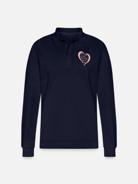 Krankenschwester Herz - Stanley/Stella Unisex Bio-Langarm-Poloshirt Prepster - Navy
