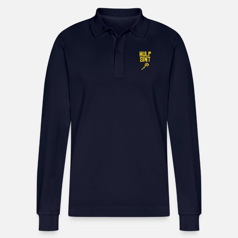 Hulp Sint Sinterklaas - Stanley/Stella Unisex Bio-Langarm-Poloshirt Prepster - Navy