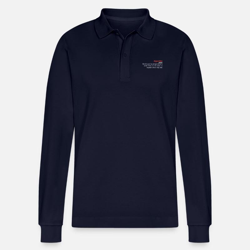 IT Algorithm - Stanley/Stella Organic Unisex Long-Sleeved Polo Shirt Prepster - navy