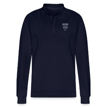 Lies das - titten glotz - Geschenk lustig - Stanley/Stella Unisex Bio-Langarm-Poloshirt Prepster - Navy - Vorne - Anna (173cm)