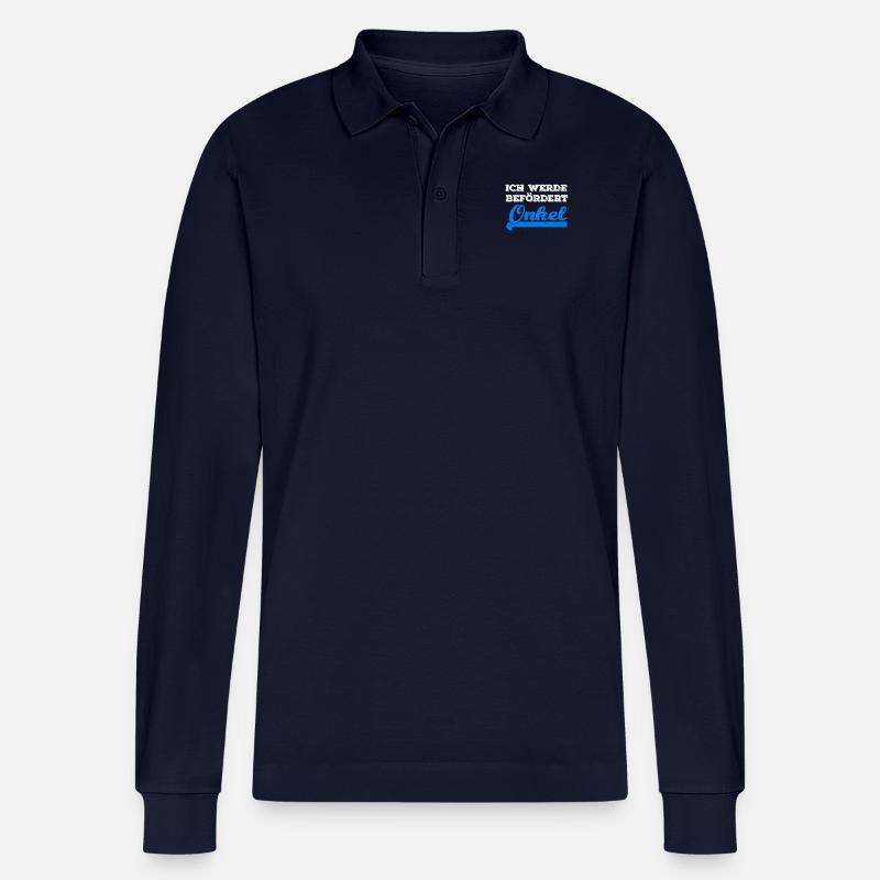 ich werde befördert: Onkel | Geschenk - Stanley/Stella Unisex Bio-Langarm-Poloshirt Prepster - Navy