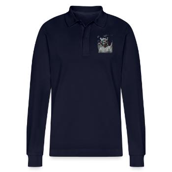 Devil - Stanley/Stella Unisex Bio-Langarm-Poloshirt Prepster - Navy - Vorne - Anna (173cm)
