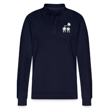 Healthy teeth - Stanley/Stella Organic Unisex Long-Sleeved Polo Shirt Prepster - navy - Front - Anna (173cm)