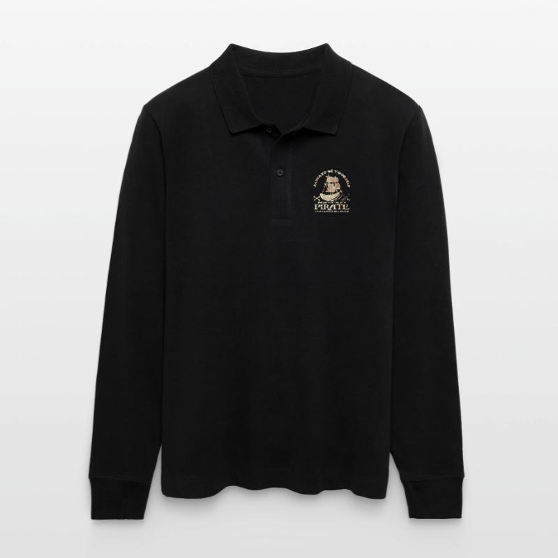 Sei immer du selbst oder sei ein Pirat Spruch Idee Stanley/Stella Unisex Bio-Langarm-Poloshirt Prepster